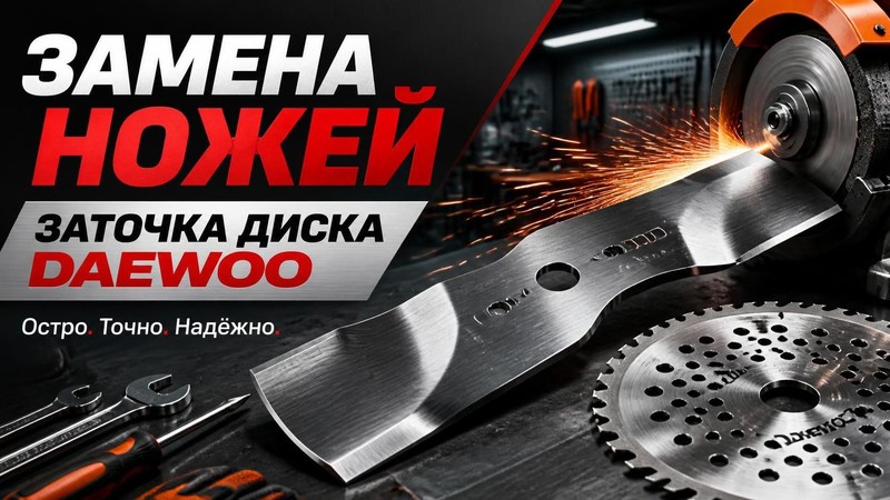 Замена ножей и заточка диска DAEWOO