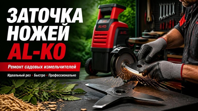 Ремонт садового измельчителя AL-KO: заточка режущих ножей