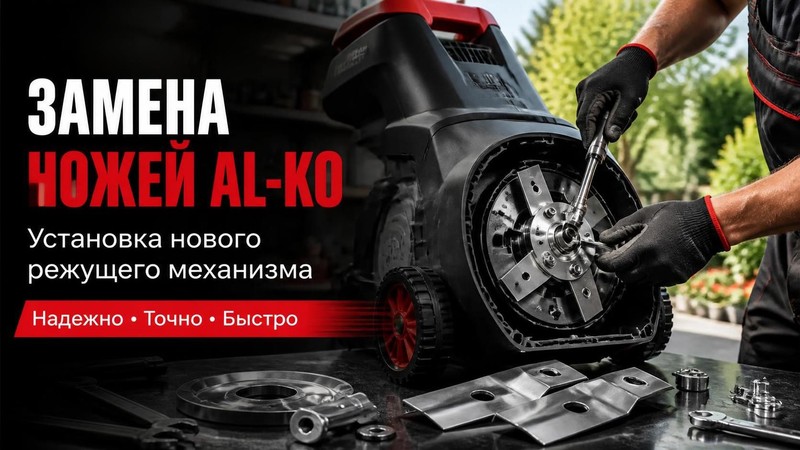 Замена режущего механизма измельчителя AL-KO: установка новых ножей