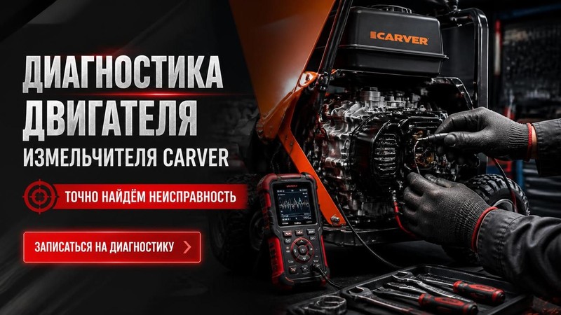 Диагностика неисправностей двигателя измельчителя Carver