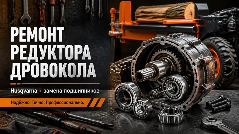 Ремонт редуктора привода дровокола Husqvarna: замена подшипников