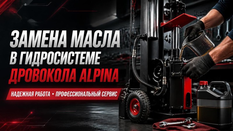 Замена масла в гидросистеме дровокола Alpina