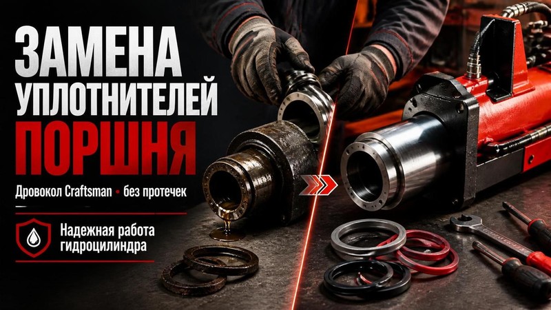 Замена уплотнителей поршня дровокола Craftsman: предотвращение протечек
