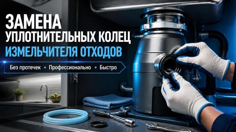 Замена уплотнительных колец измельчителя отходов