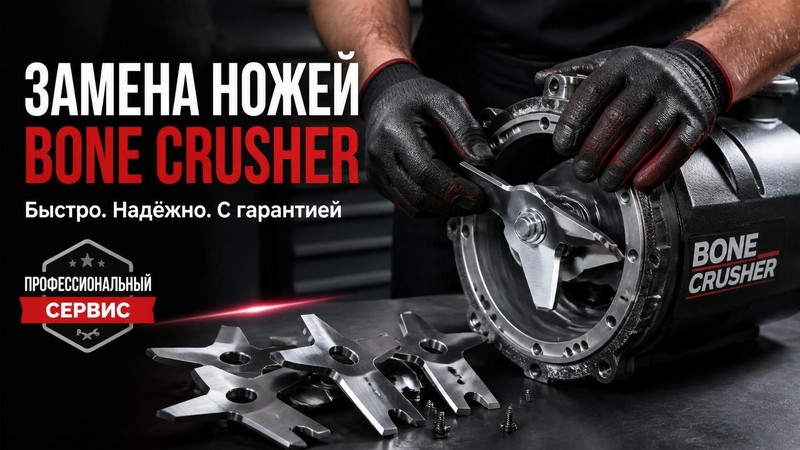 Замена ножей измельчителя Bone Crusher