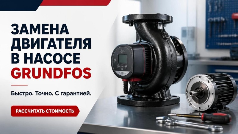 Замена двигателя в насосе Grundfos