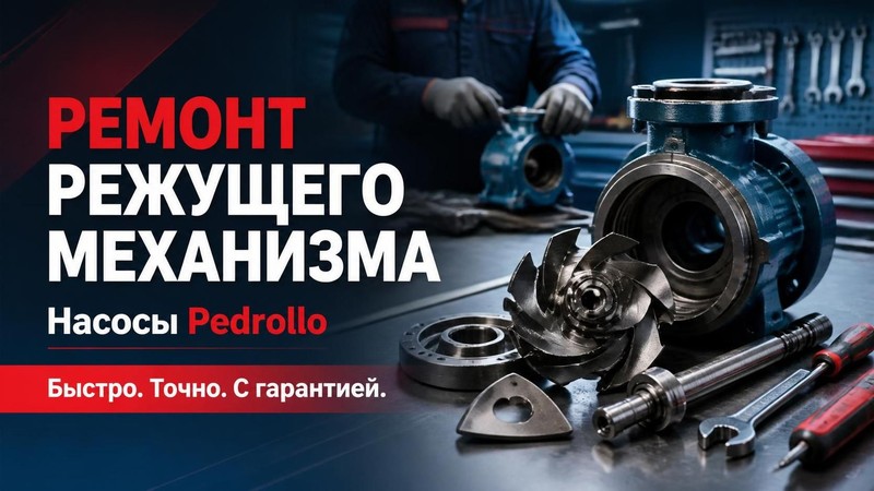 Ремонт режущего механизма насоса Pedrollo