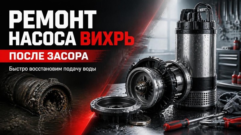 Ремонт насоса Вихрь после засора