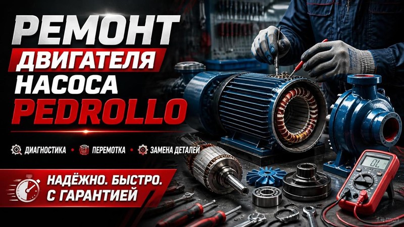 Ремонт двигателя насоса Pedrollo