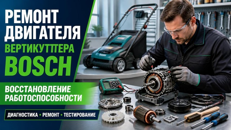 Ремонт двигателя вертикуттера Bosch: восстановление работоспособности