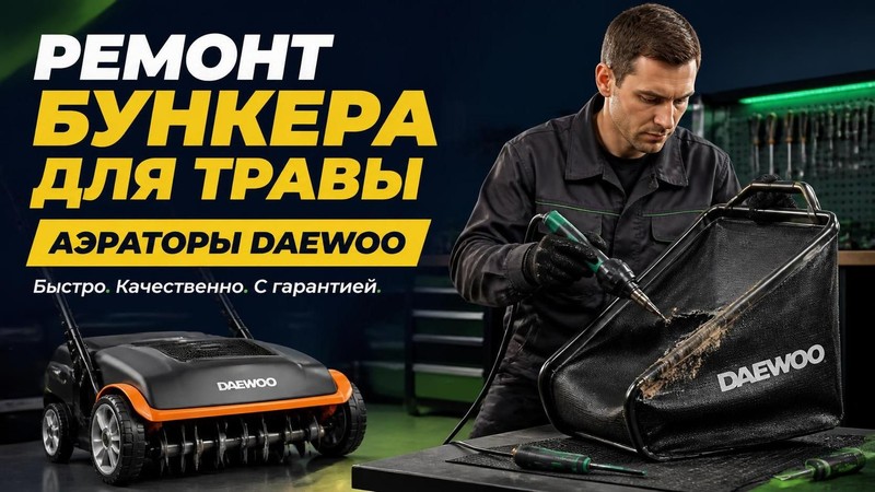 Ремонт бункера для травы в аэраторе DAEWOO