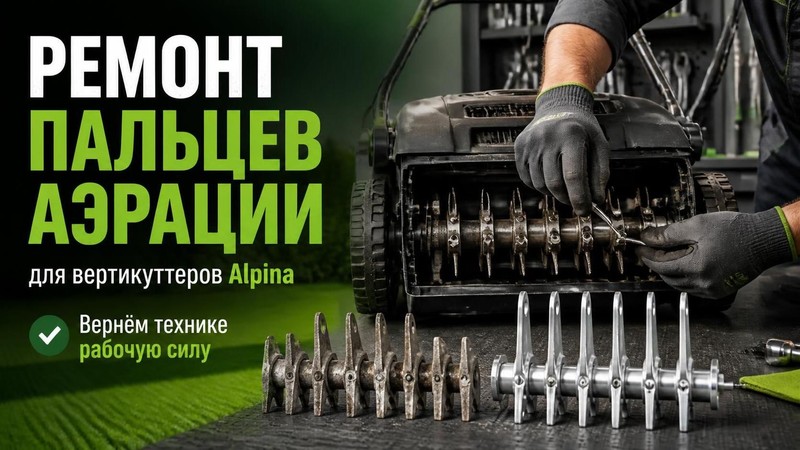 Ремонт пальцев аэрации в вертикуттере Alpina