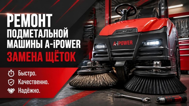Ремонт подметальной машины A-iPower: замена щёток