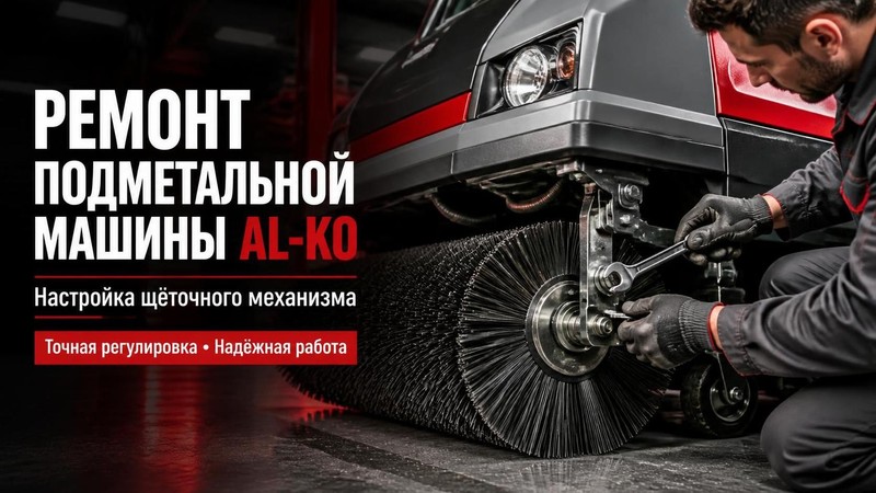 Ремонт подметальной машины AL-KO: настройка щёточного механизма