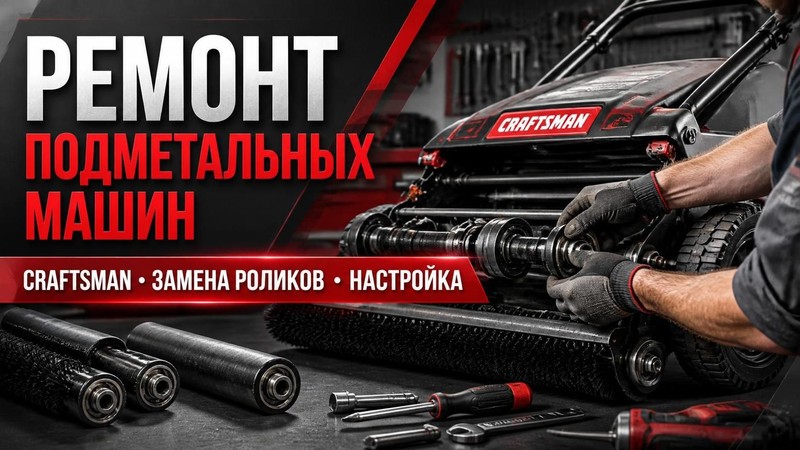 Ремонт подметальной машины Craftsman: замена роликов и настройка