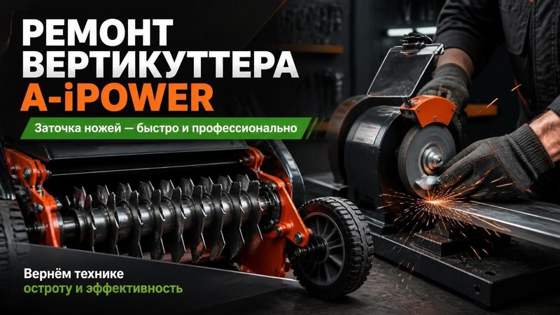 Ремонт вертикуттера A-iPower: заточка ножей
