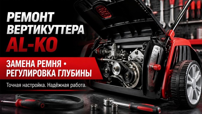 Ремонт вертикуттера AL-KO: замена ремня и регулировка глубины