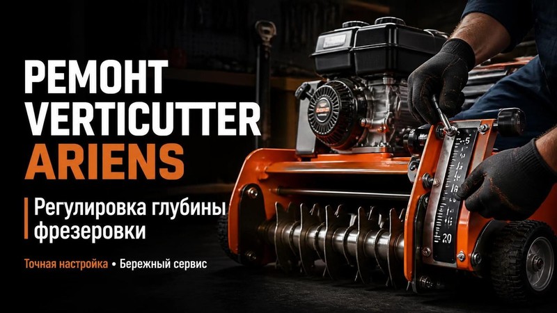 Ремонт вертикуттера Ariens: регулировка глубины фрезеровки