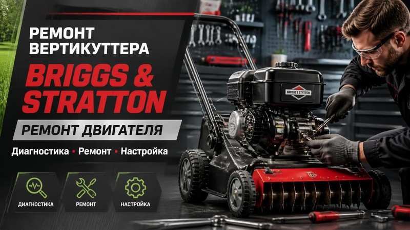 Ремонт вертикуттера BRIGGS & STRATTON: ремонт двигателя