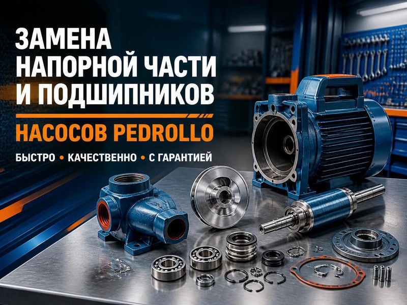 Замена напорной части и подшипников насоса Pedrollo
