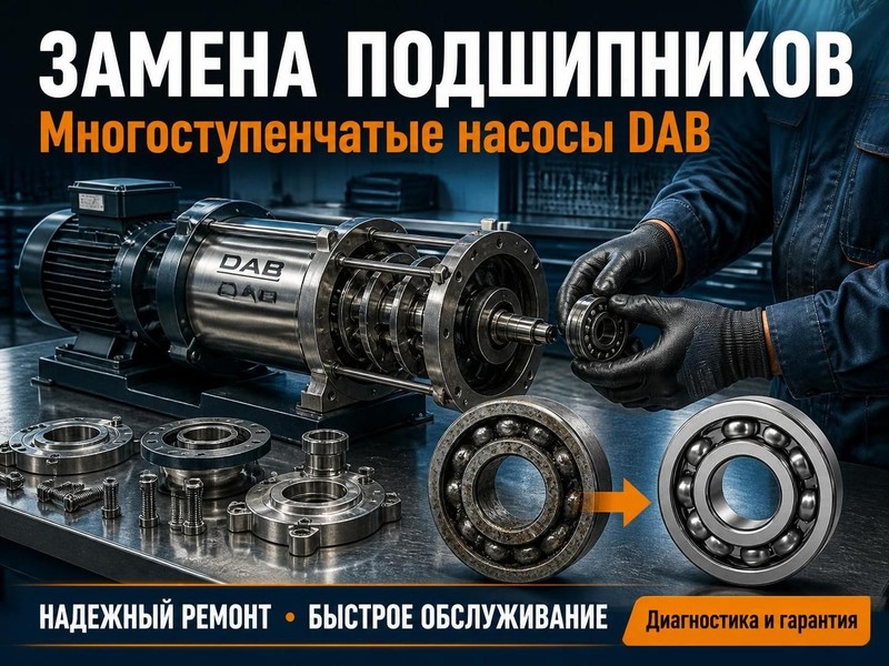 Замена подшипников в многоступенчатом насосе DAB