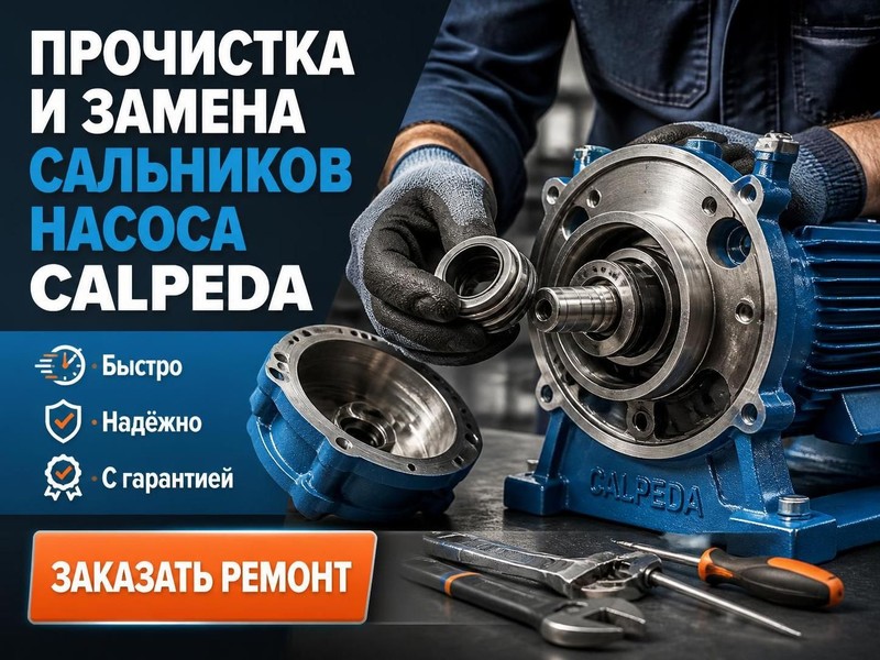 Прочистка и замена сальников насоса Calpeda — Владимир, фото