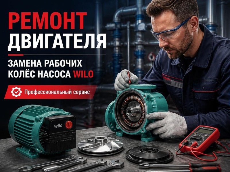 Ремонт двигателя и замена рабочих колес насоса WILO — Сергей, фото