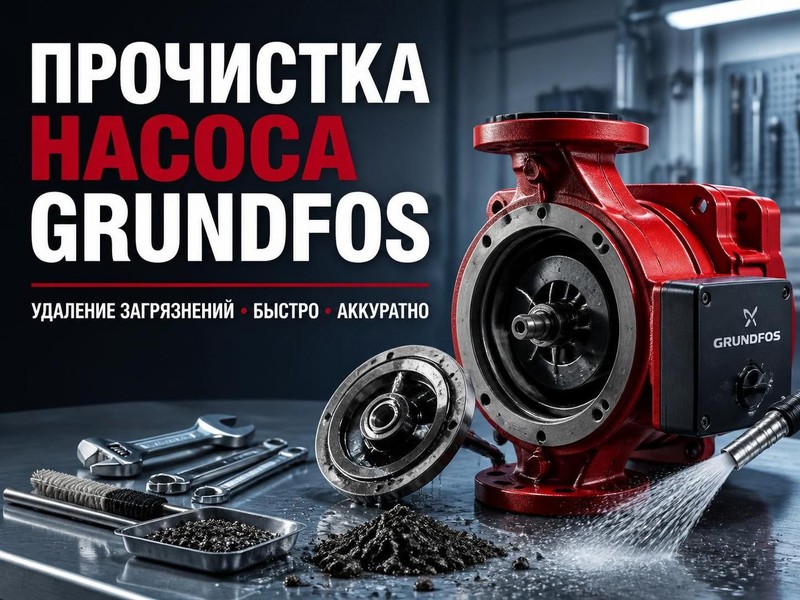 Прочистка одноступенчатого насоса Grundfos от загрязнений — Михаил, фото