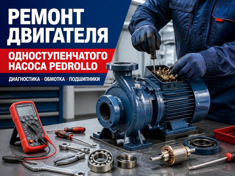 Ремонт двигателя одноступенчатого насоса Pedrollo — Игорь, фото