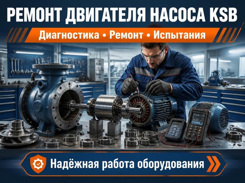 Ремонт двигателя одноступенчатого насоса KSB — Андрей, фото