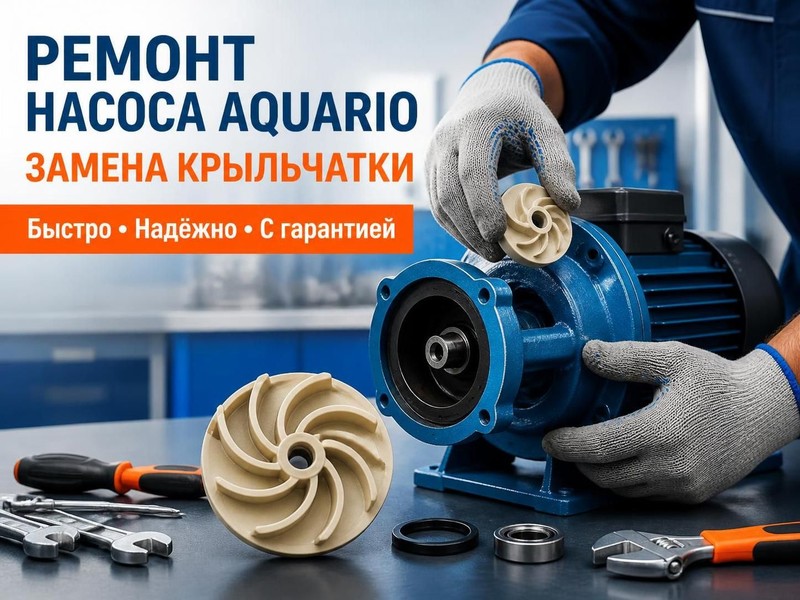 Ремонт бытового насоса Aquario: замена крыльчатки — Михаил, фото