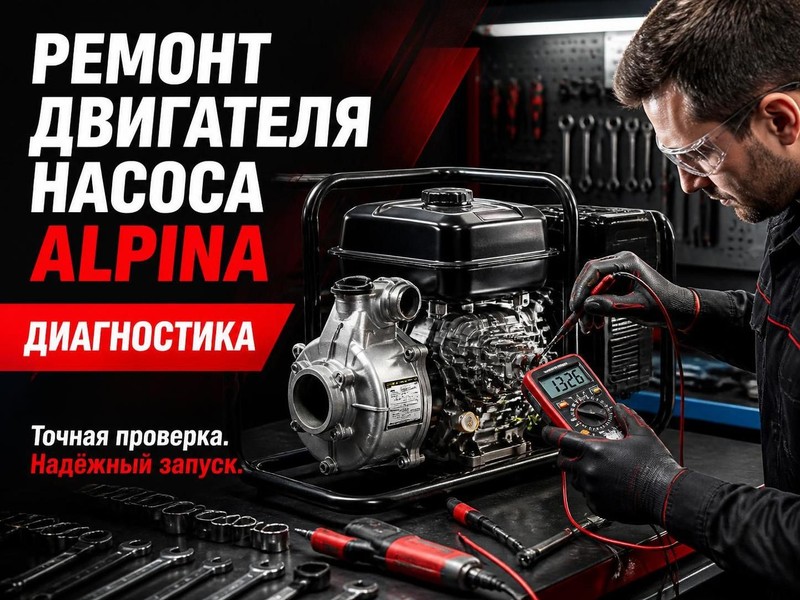 Ремонт двигателя насоса Alpina: диагностика