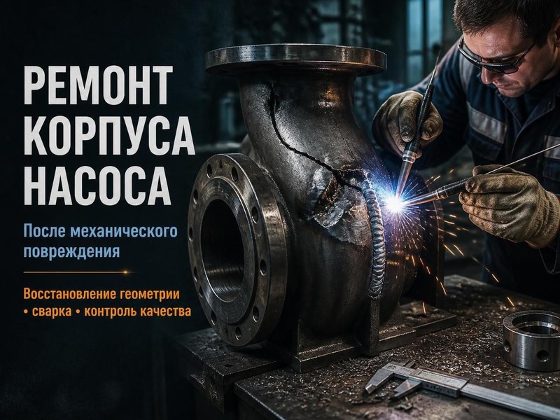 Ремонт корпуса насоса после механического повреждения — Дмитрий, фото