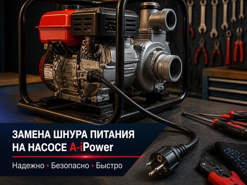 Замена шнура питания на насосе A-iPower — Сергей, фото