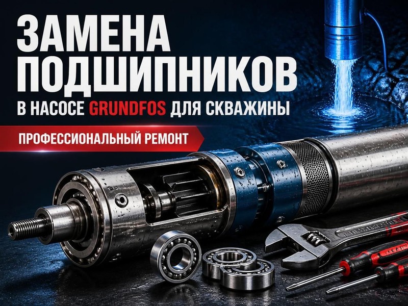 Замена подшипников в насосе Grundfos для скважины — Евгений, фото