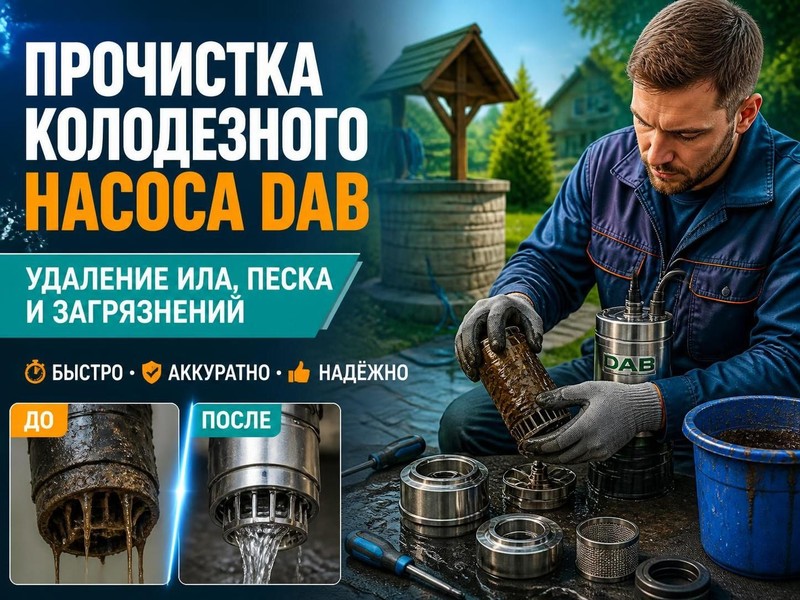 Прочистка колодезного насоса DAB от загрязнений — Андрей, фото