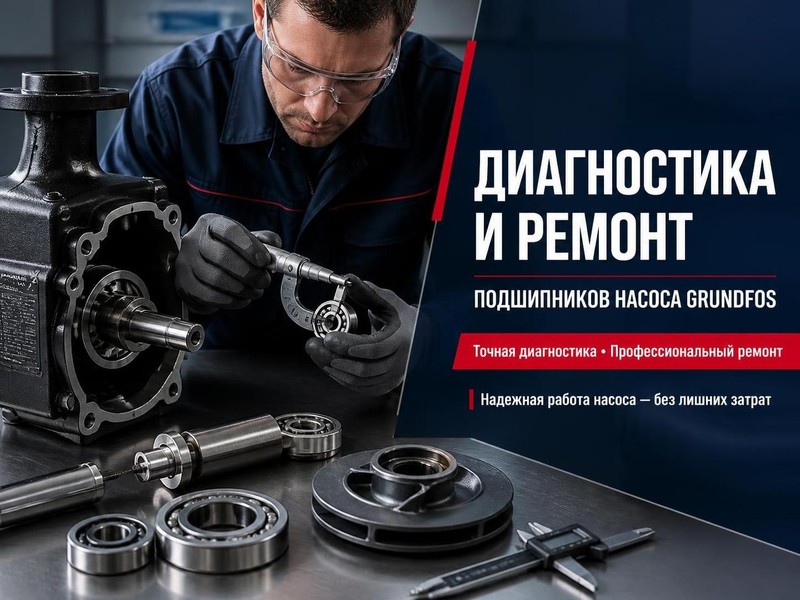Диагностика и ремонт подшипников насоса Grundfos