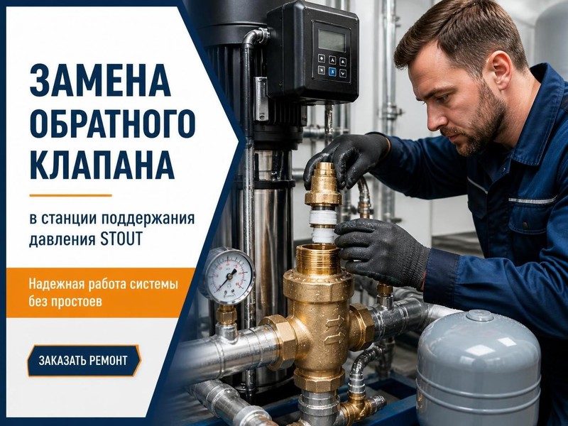 Замена обратного клапана в станции поддержания давления STOUT — Сергей, фото