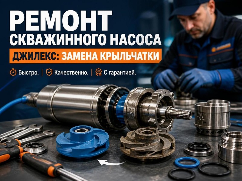 Ремонт скважинного насоса Джилекс: замена крыльчатки
