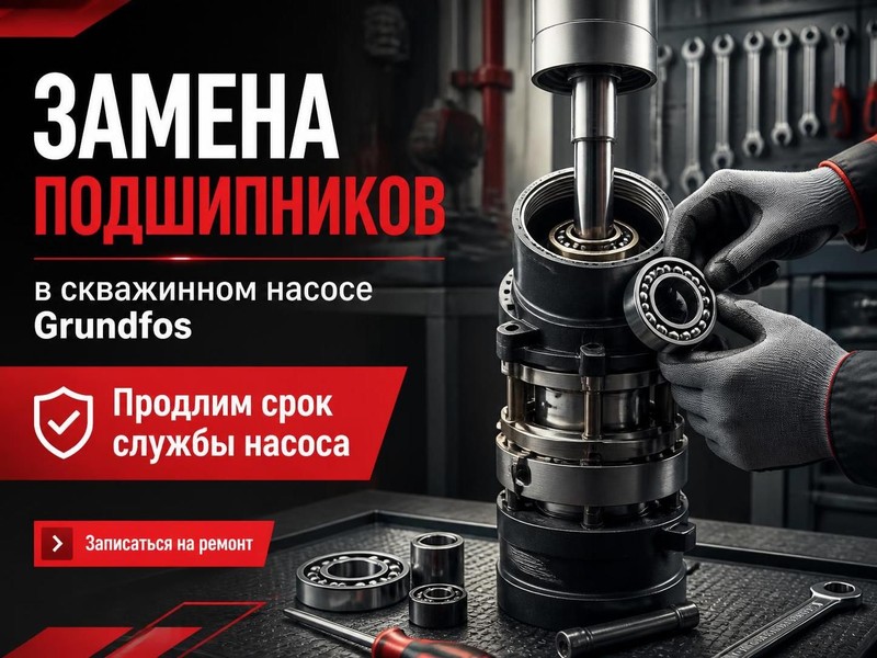 Замена подшипников в скважинном насосе Grundfos