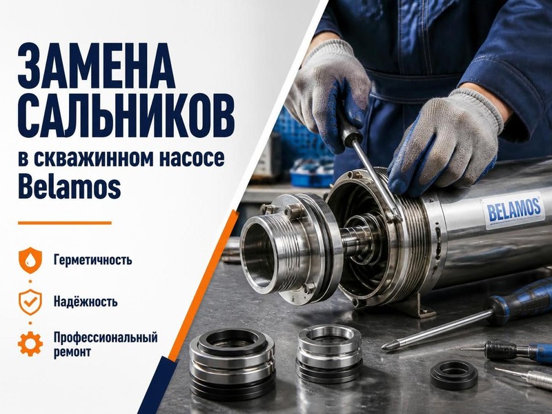Замена сальников в скважинном насосе Belamos