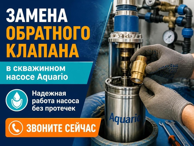 Замена обратного клапана в скважинном насосе Aquario
