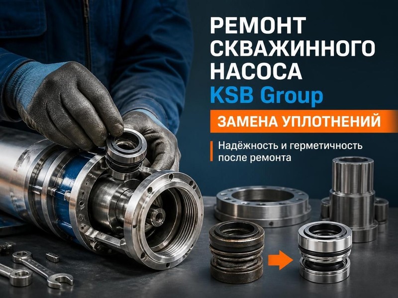 Ремонт скважинного насоса KSB Group: замена уплотнений
