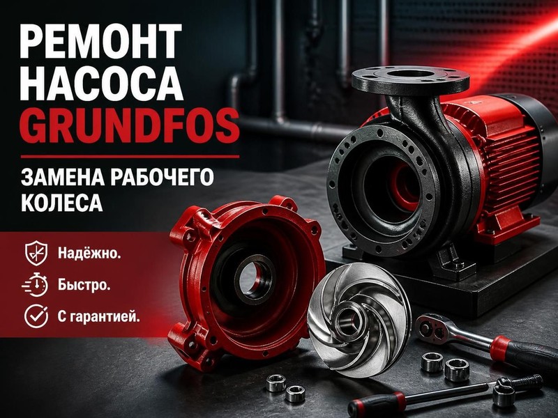 Ремонт водного насоса Grundfos: замена рабочего колеса