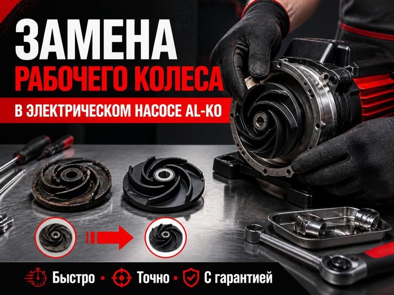 Замена рабочего колеса в электрическом насосе AL-KO