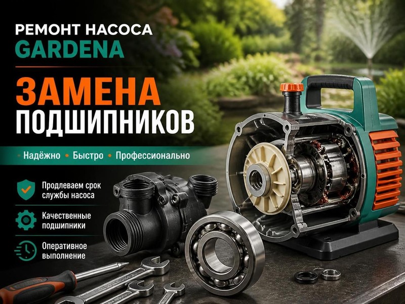 Ремонт электрического насоса Gardena: замена подшипников