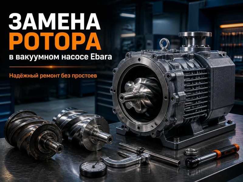 Замена ротора в вакуумном насосе Ebara