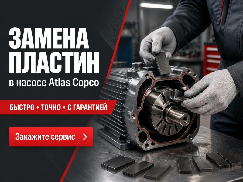 Замена пластин в насосе Atlas Copco