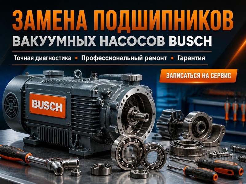 Замена подшипников вакуумного насоса Busch