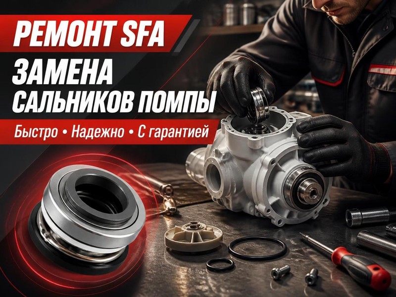 Ремонт SFA: замена сальников помпы